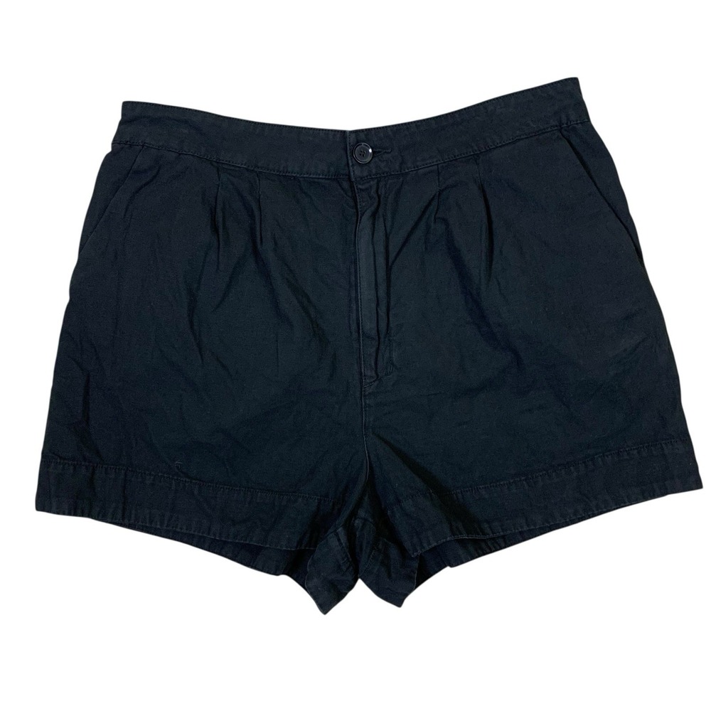 Joie Black Linen Blend High Rise Tailored Summer Shorts Classic Chic Large